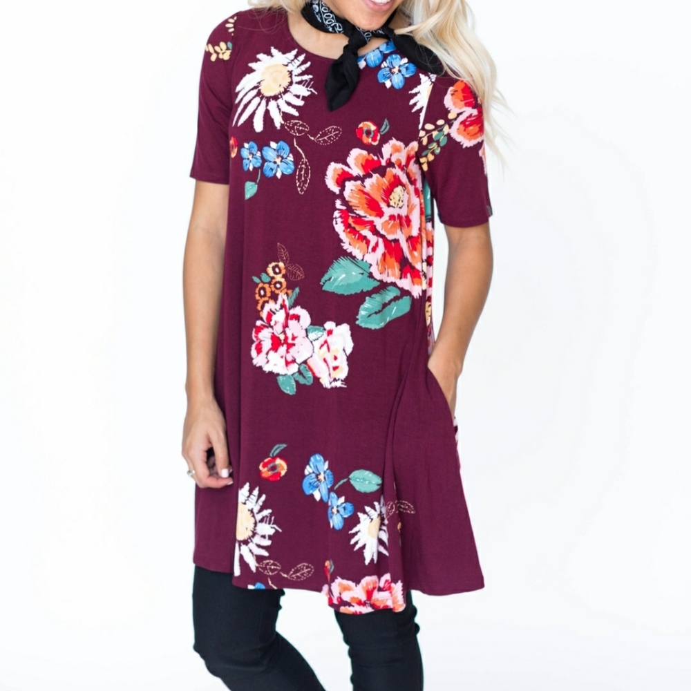 Agnes & Dora Swing Tunic, Vintage Berry